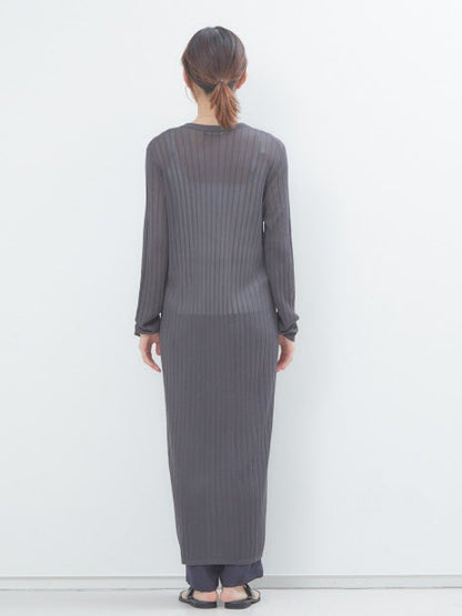 ワイドリブロングカーディガン