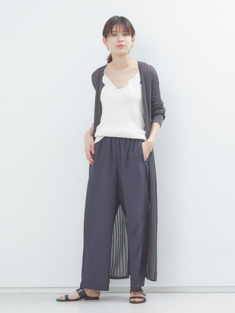 ワイドリブロングカーディガン