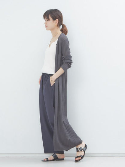 ワイドリブロングカーディガン
