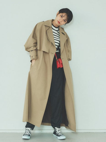 5分袖ハイネックリブニット