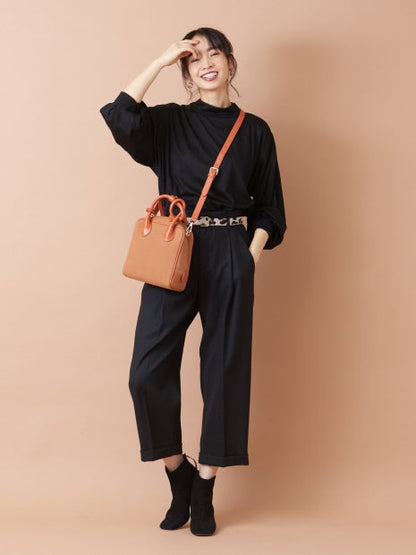 ハイネックパフ袖カットソー