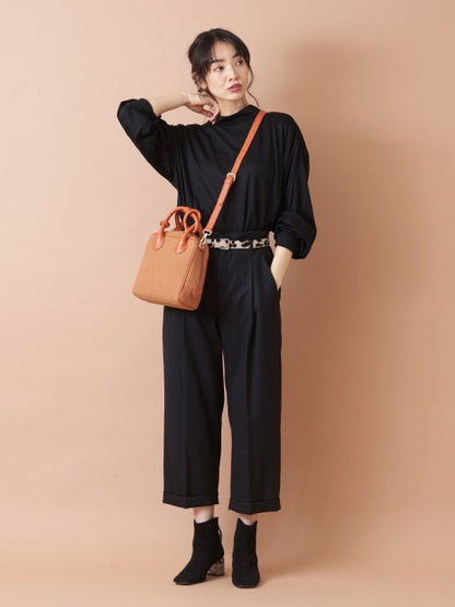 ハイネックパフ袖カットソー