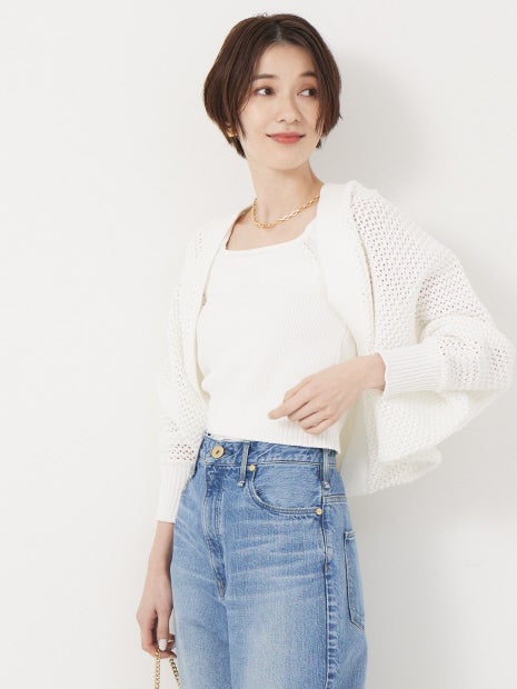 ストレッチリリヤーンニットボレロ