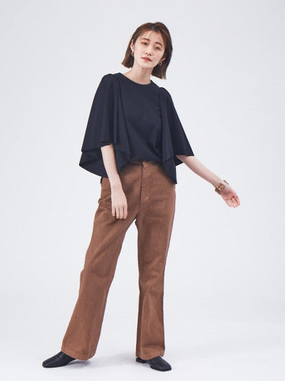 トリコットラッフルスリーブカットソー