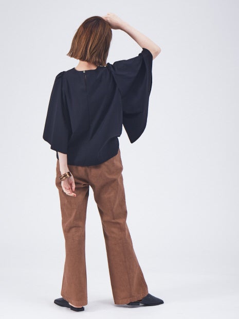 トリコットラッフルスリーブカットソー