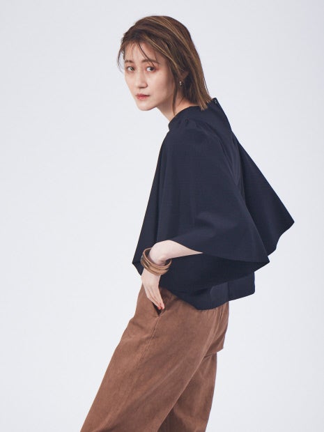 トリコットラッフルスリーブカットソー