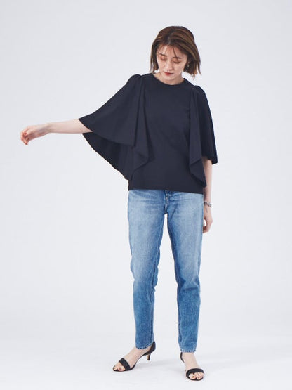 トリコットラッフルスリーブカットソー