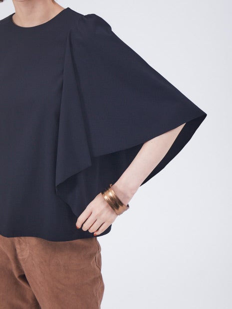 トリコットラッフルスリーブカットソー