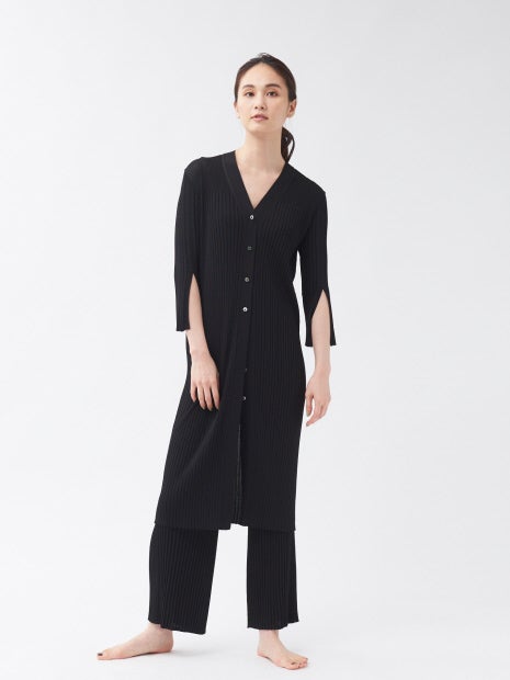 【WEB・一部店舗限定】《セットアップ対応》リブニットワイドパンツ