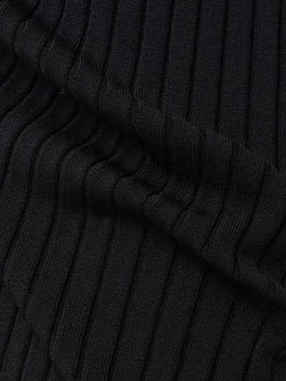【WEB・一部店舗限定】《セットアップ対応》リブニットワイドパンツ