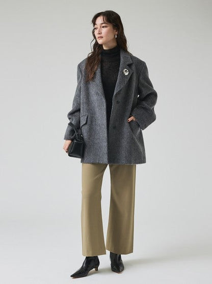 2WAYバックピーチセミフレアーパンツ