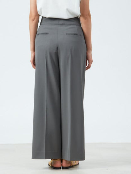 強撚ギャバハイウエストワイドパンツ