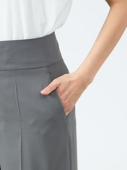 強撚ギャバハイウエストワイドパンツ