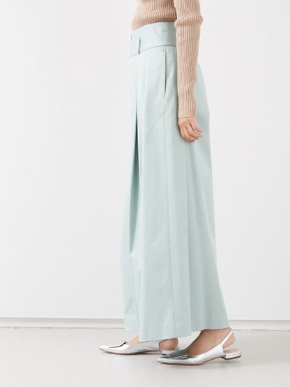 ハイウエストコットンワイドパンツ