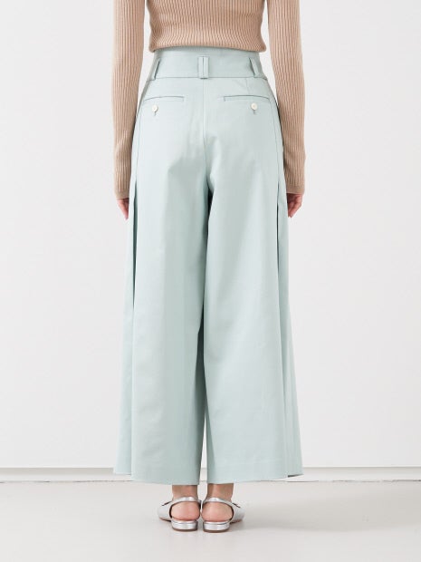 ハイウエストコットンワイドパンツ