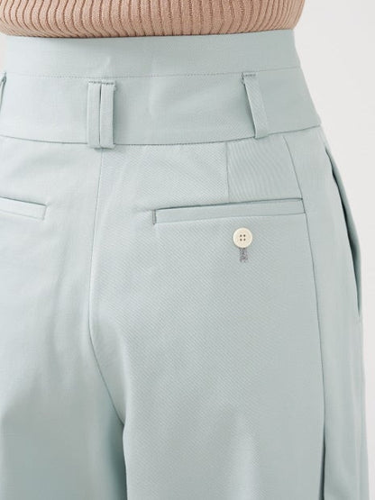 ハイウエストコットンワイドパンツ