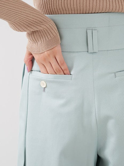 ハイウエストコットンワイドパンツ