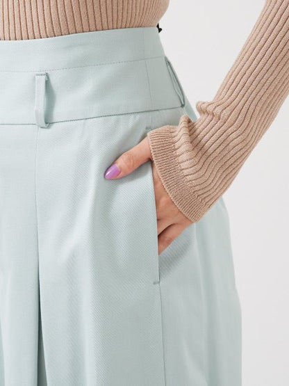 ハイウエストコットンワイドパンツ