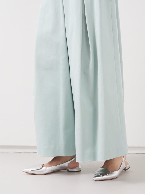 ハイウエストコットンワイドパンツ