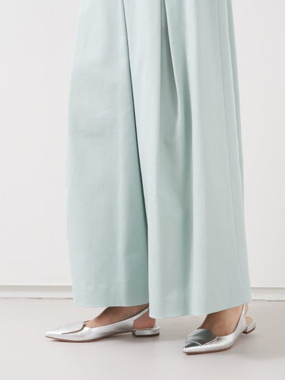 ハイウエストコットンワイドパンツ