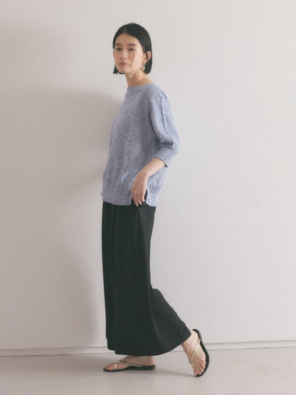 バックサテンジョーゼットドレープパンツ