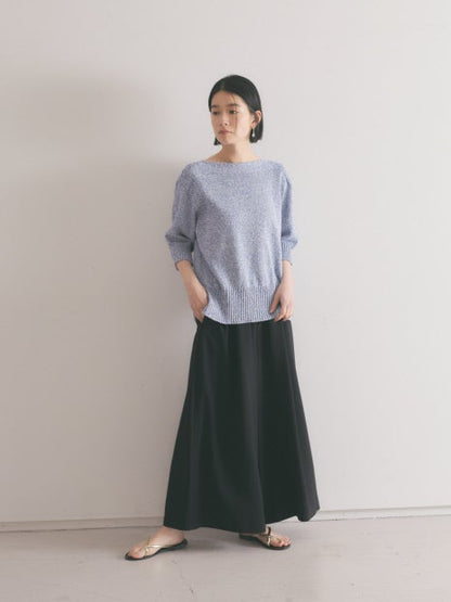 バックサテンジョーゼットドレープパンツ