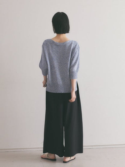 バックサテンジョーゼットドレープパンツ