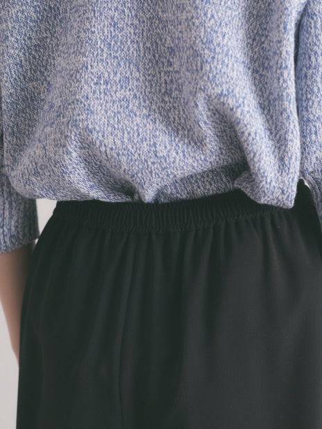 バックサテンジョーゼットドレープパンツ