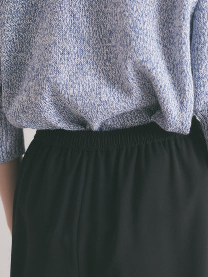 バックサテンジョーゼットドレープパンツ