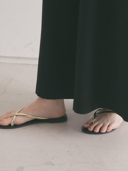 バックサテンジョーゼットドレープパンツ