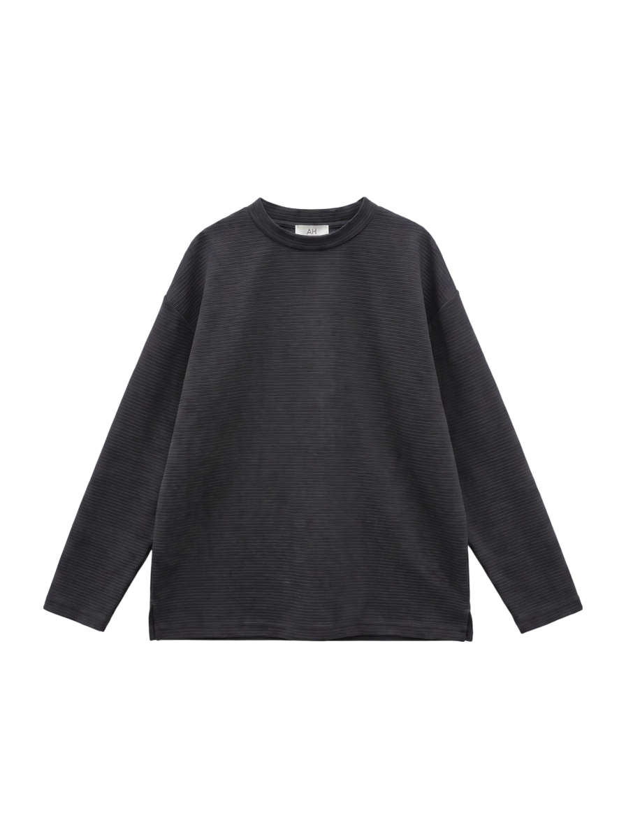 リップルボーダー 長袖Tシャツ