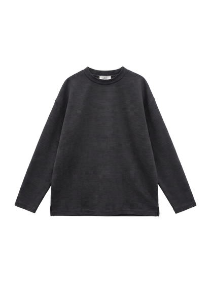 リップルボーダー 長袖Tシャツ