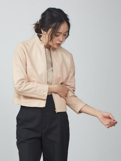 ジップアップスタンドレザージャケット