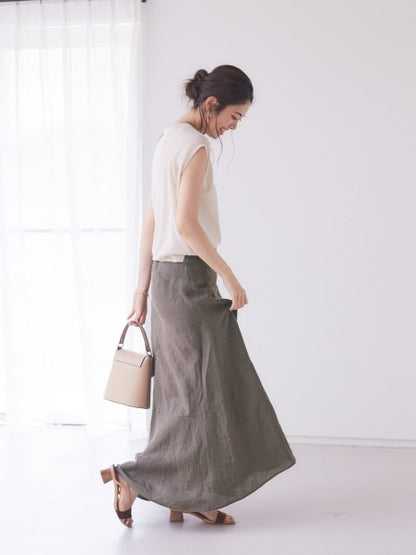 麻製品染マキシスカート