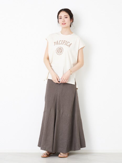 麻製品染マキシスカート