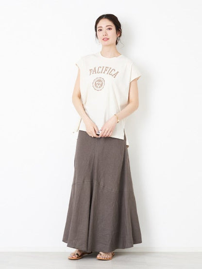 麻製品染マキシスカート