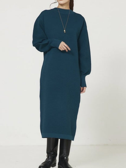 【大人のいちまんワンピ】リップルボーダーニットワンピ