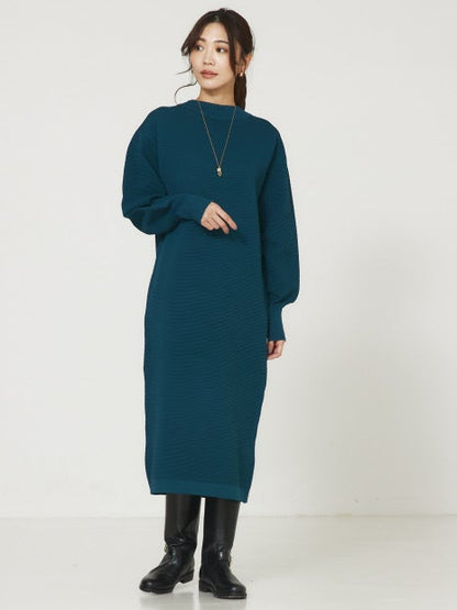 【大人のいちまんワンピ】リップルボーダーニットワンピ