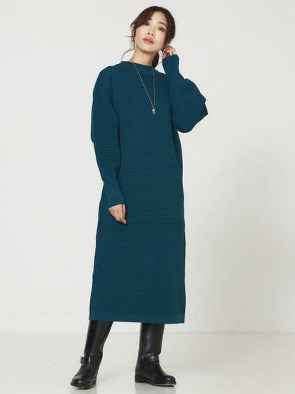 【大人のいちまんワンピ】リップルボーダーニットワンピ