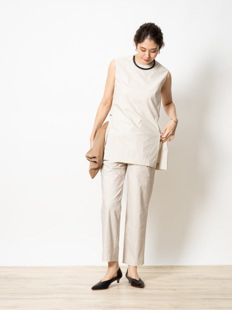 コットンリネンストレッチチュニック