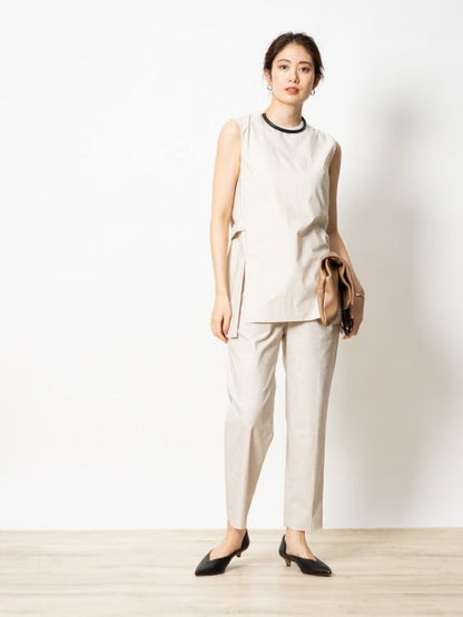 コットンリネンストレッチチュニック