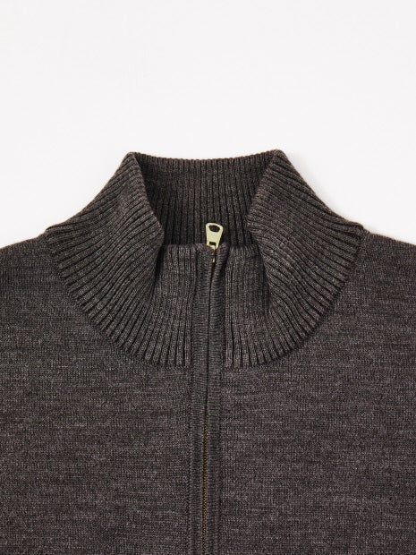 【ウールブレンド】スマートシルエット ドライバーズニット / ブルゾン