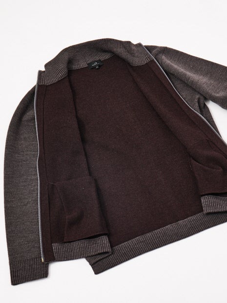 【ウールブレンド】スマートシルエット ドライバーズニット / ブルゾン