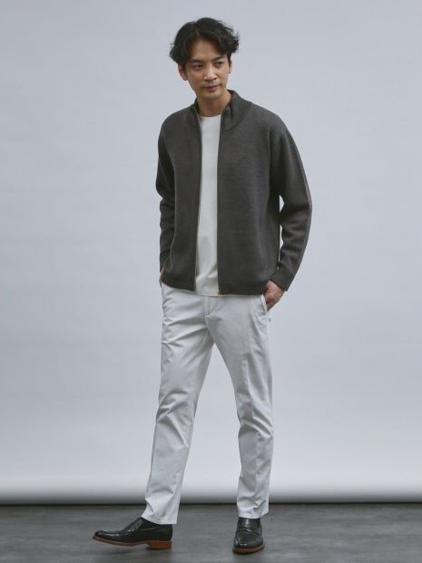【ウールブレンド】スマートシルエット ドライバーズニット / ブルゾン
