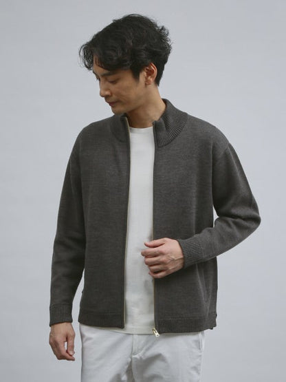 【ウールブレンド】スマートシルエット ドライバーズニット / ブルゾン