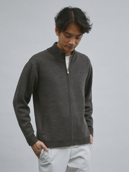 【ウールブレンド】スマートシルエット ドライバーズニット / ブルゾン