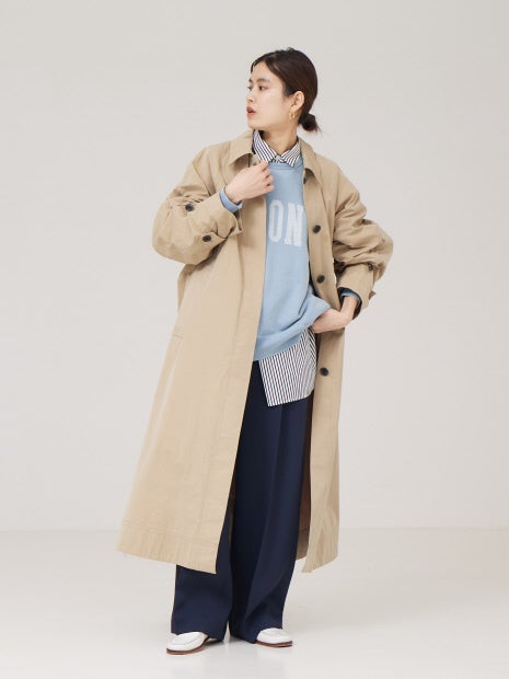 割繊ステンカラーコート