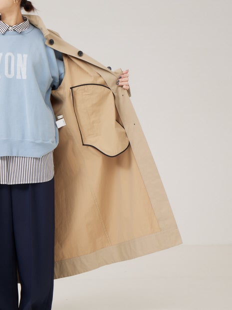 割繊ステンカラーコート