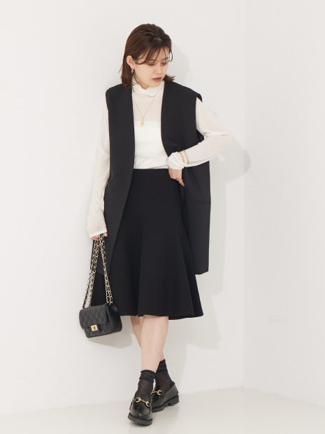 ウール混タートルネックニットプルオーバー