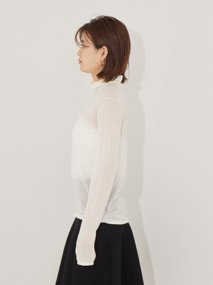 ウール混タートルネックニットプルオーバー